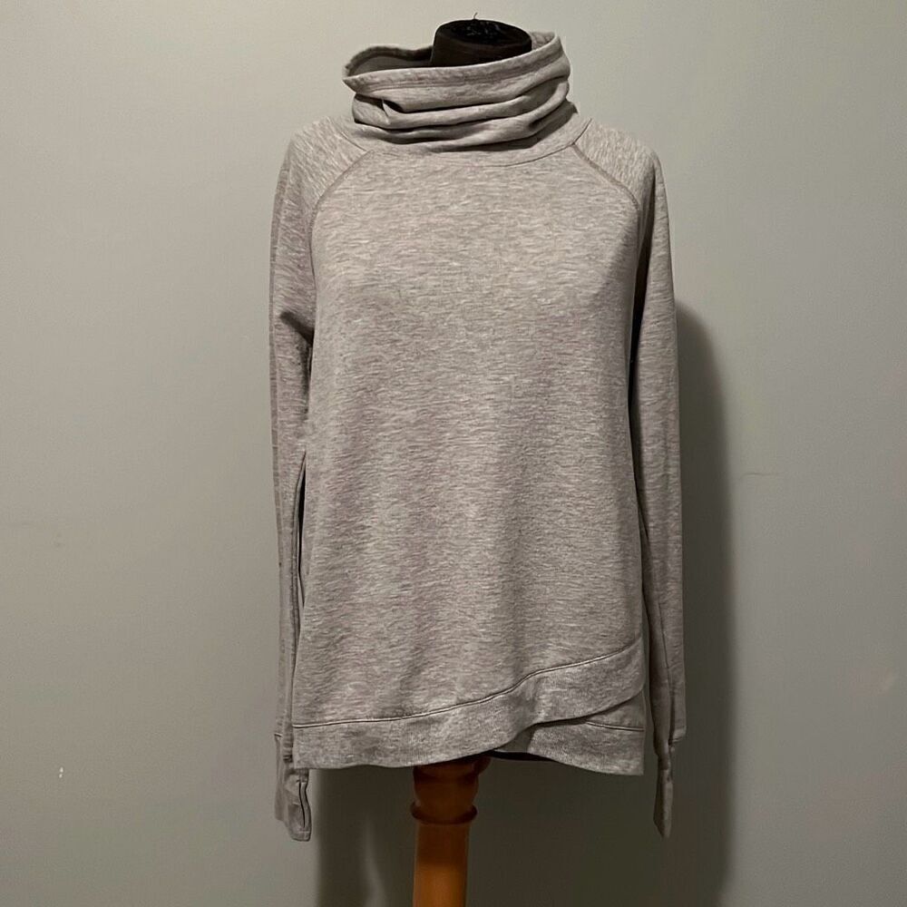 Jockey Women's Heather Gray Fleece Cowl Neck Dolman Sleeves Sweatshirt